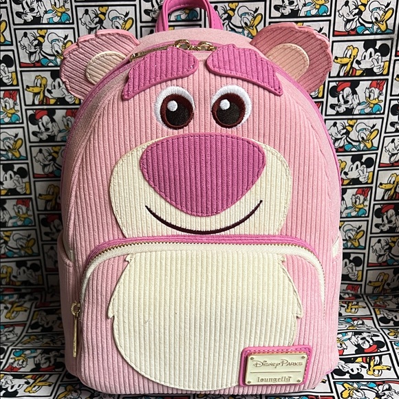 Loungefly Disney Parks Toy Story Lotso Bear Mini Backpack Scented 🍓NWT 2025 - Picture 2 of 15